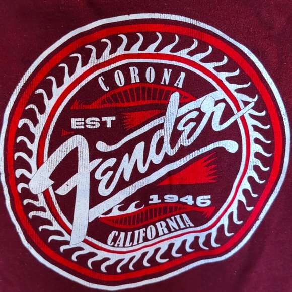 Fender Corona California Womans L Pull-Over Sweatshirt Maroon. - Picture 3 of 6